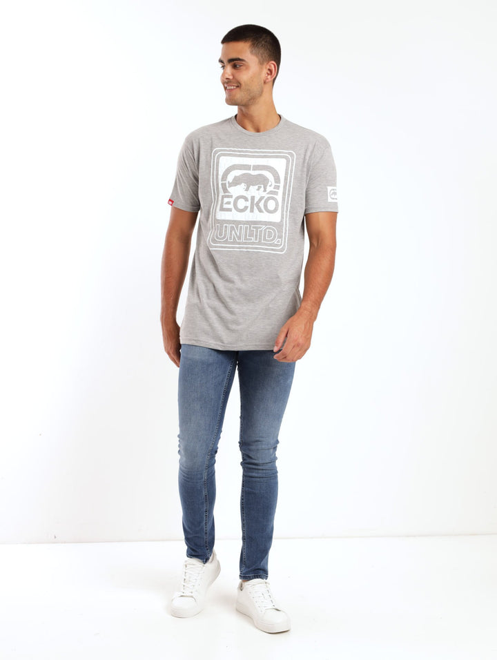 Men's Chest Printed Tee - Grey