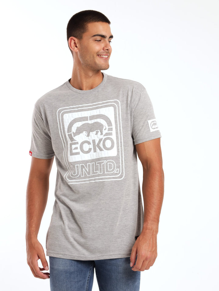 Men's Chest Printed Tee - Grey