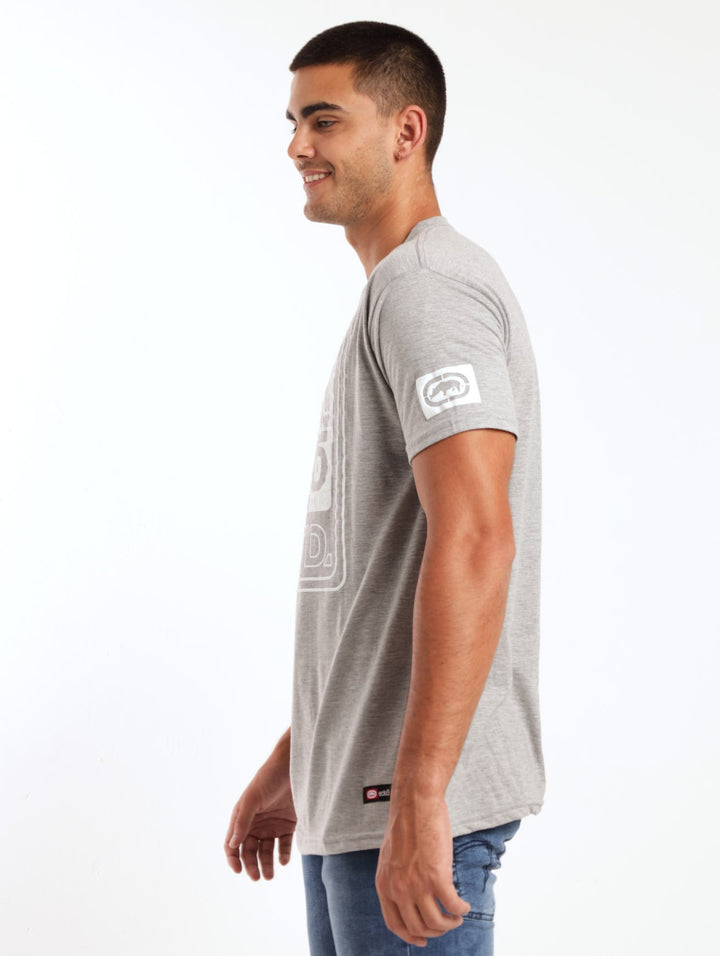 Men's Chest Printed Tee - Grey