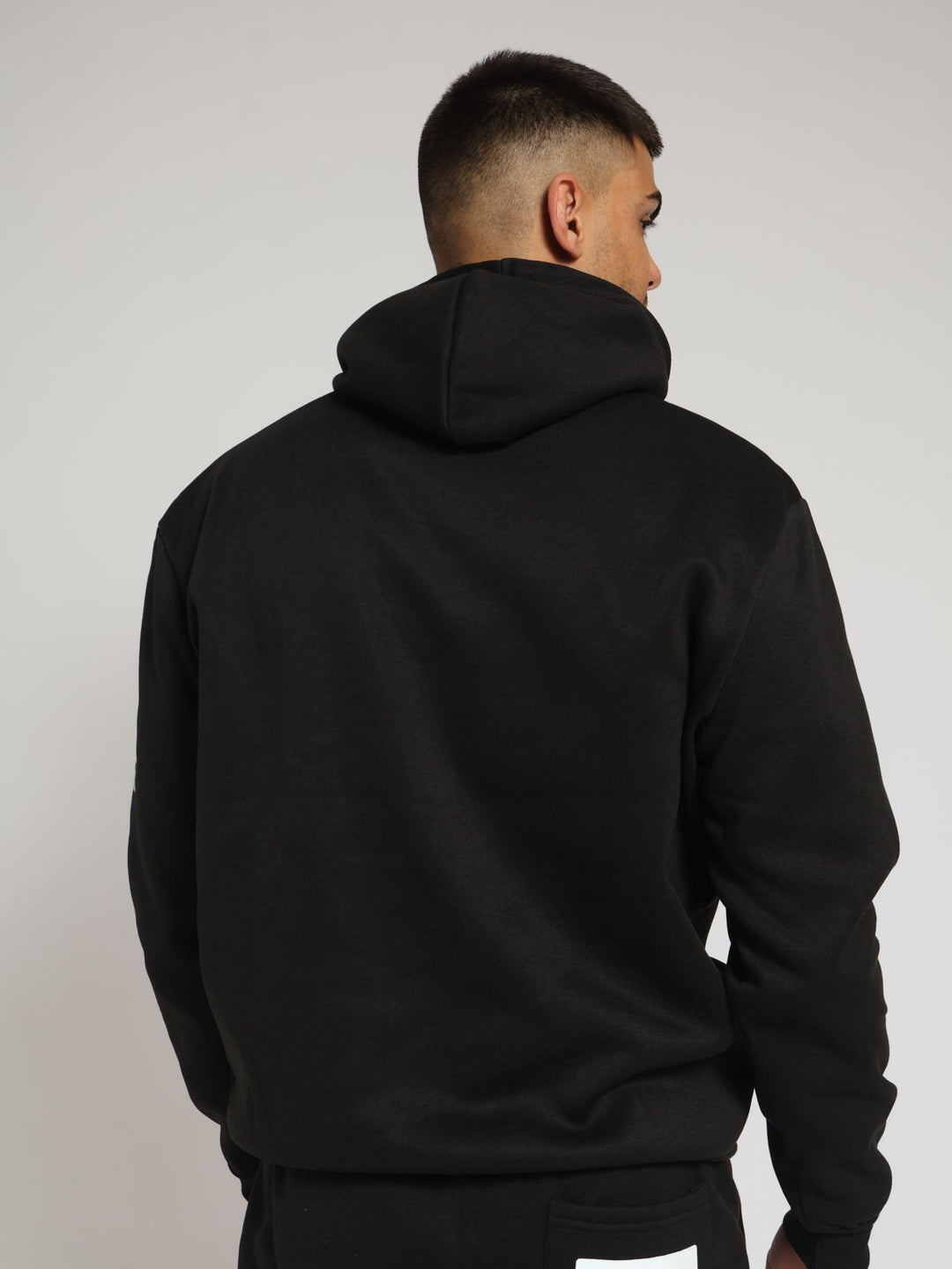 Camo Applique Hoody - Black