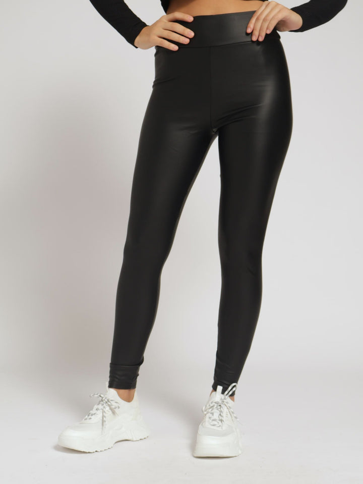 Wet Look Tights - Black