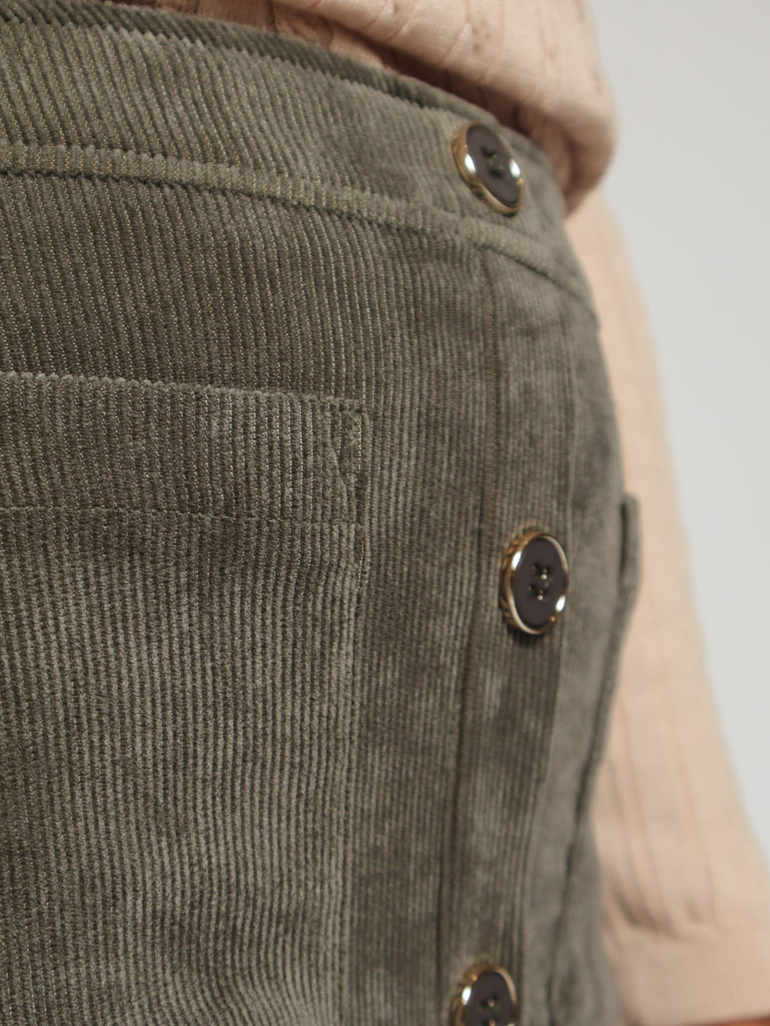 Babycord Mini Skirt - Army Green