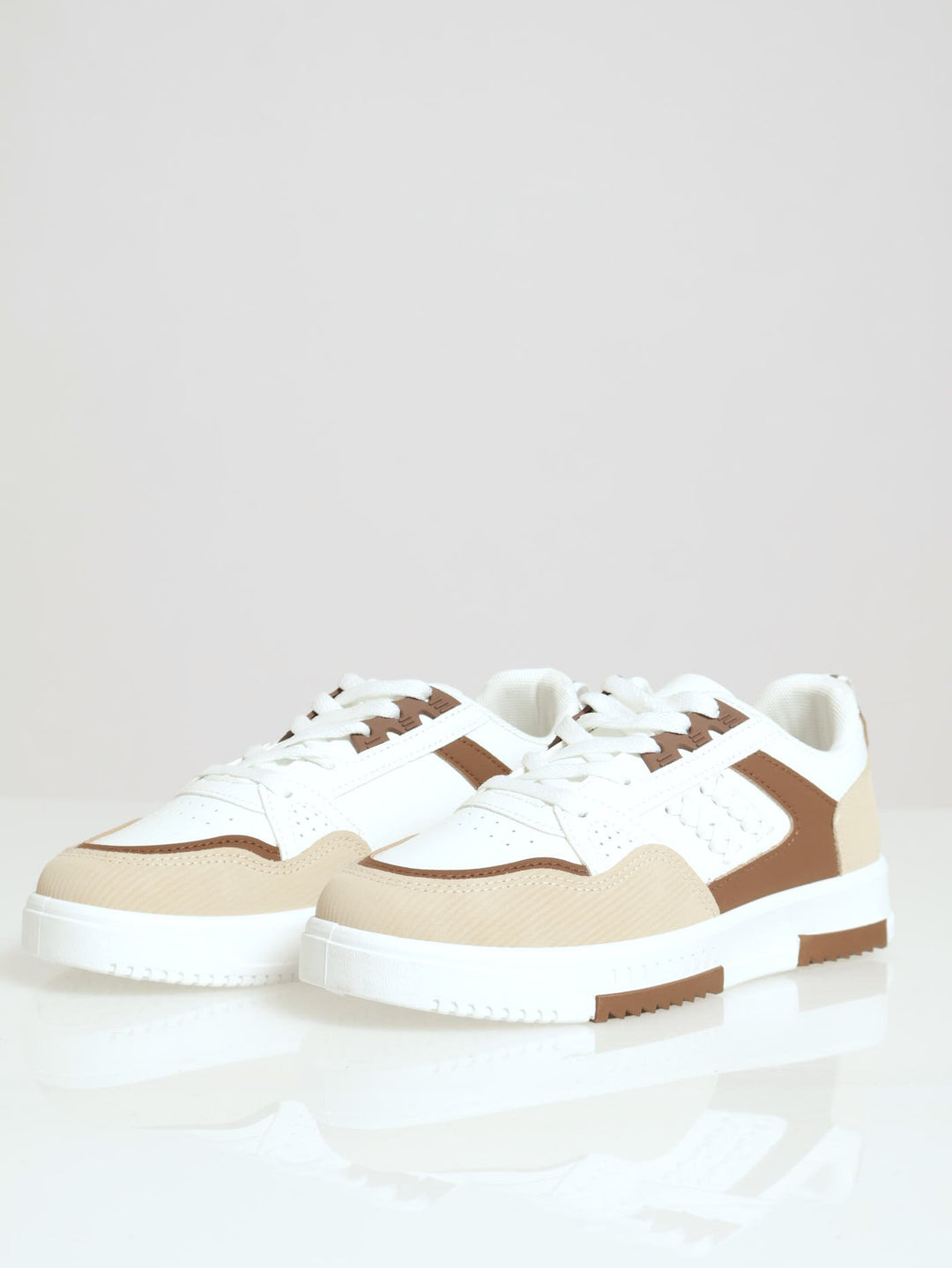 Multi Fabric Skater Sneaker - Natural