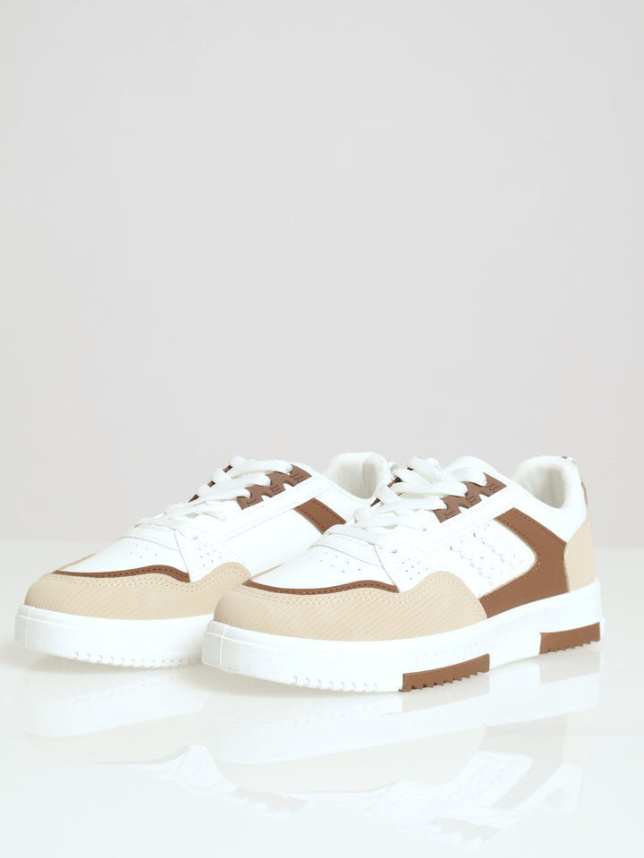 Multi Fabric Skater Sneaker - Natural