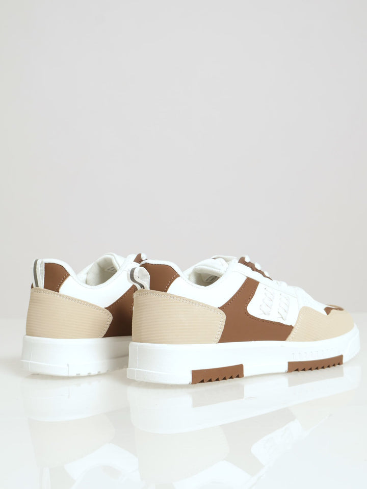 Multi Fabric Skater Sneaker - Natural