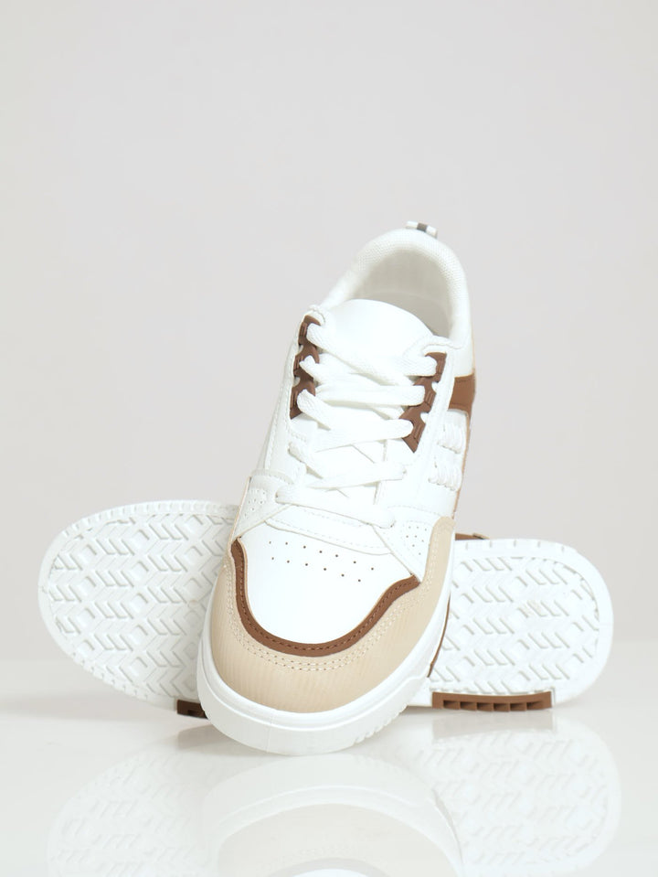 Multi Fabric Skater Sneaker - Natural