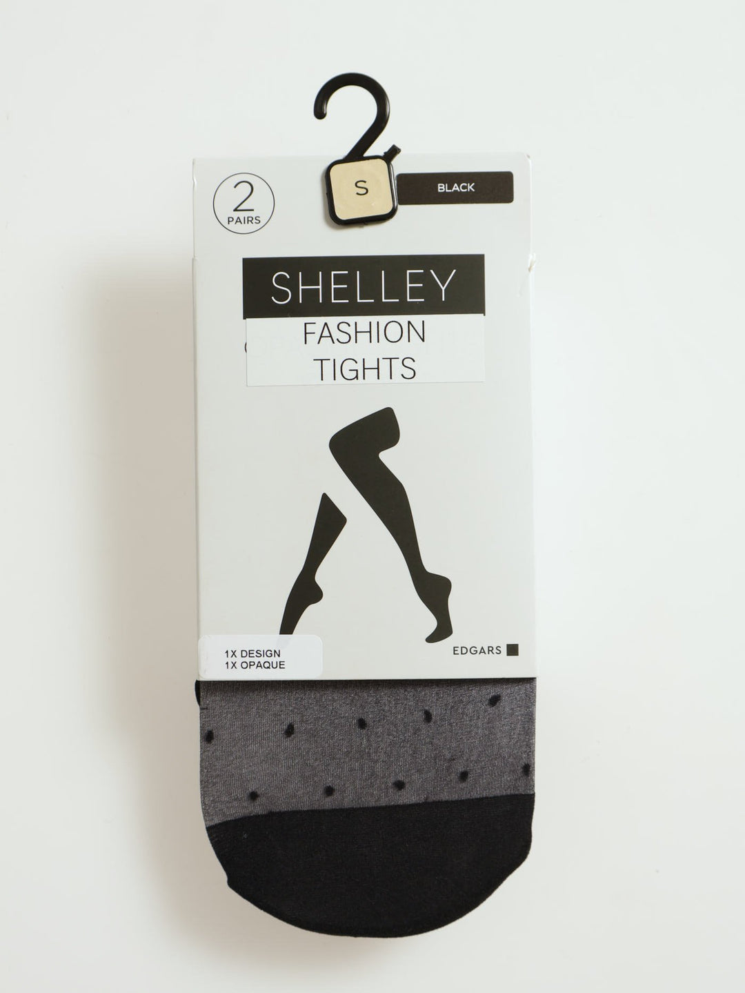 2 Pack Sheer Spot & Plain Stocking - Black