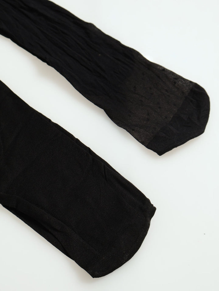 2 Pack Sheer Spot & Plain Stocking - Black