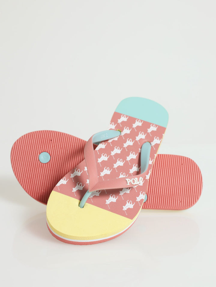 Girls Floral Flip Flops - Pink