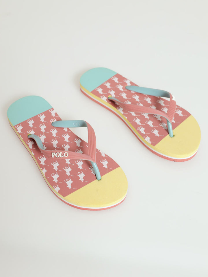 Girls Floral Flip Flops - Pink