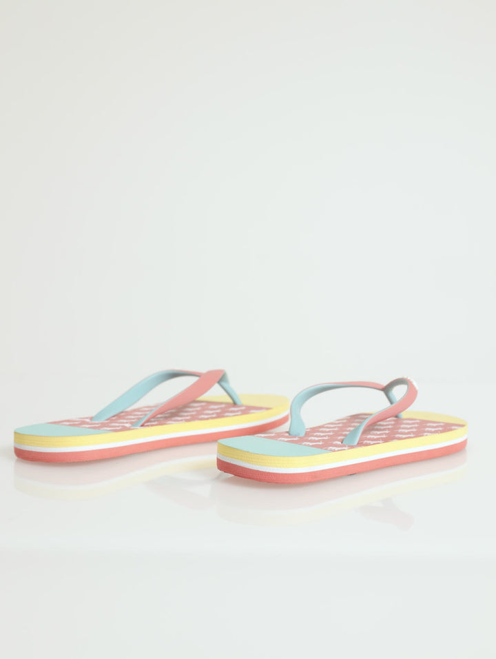 Girls Floral Flip Flops - Pink