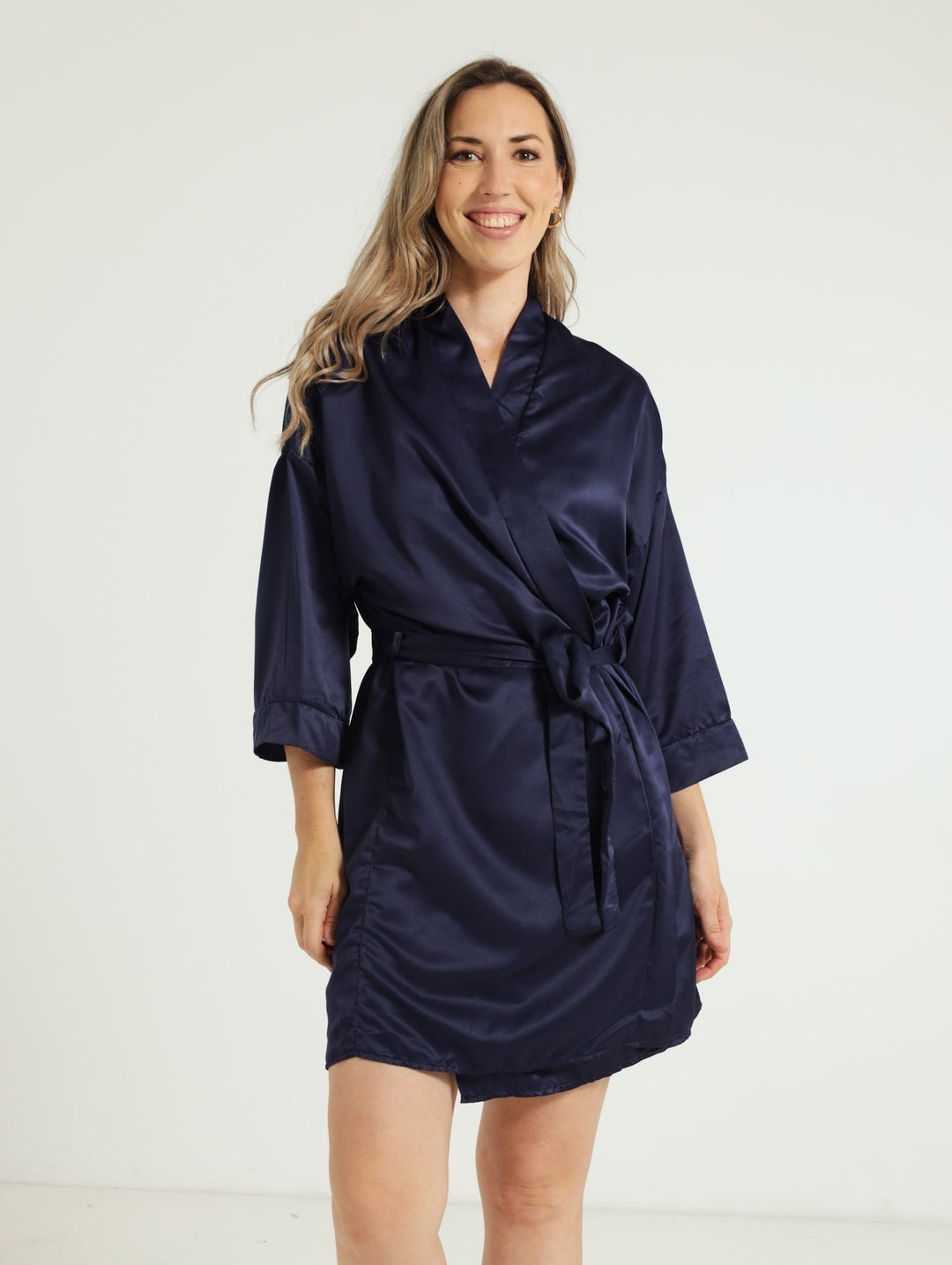 Satin Gown & Chemise - Navy