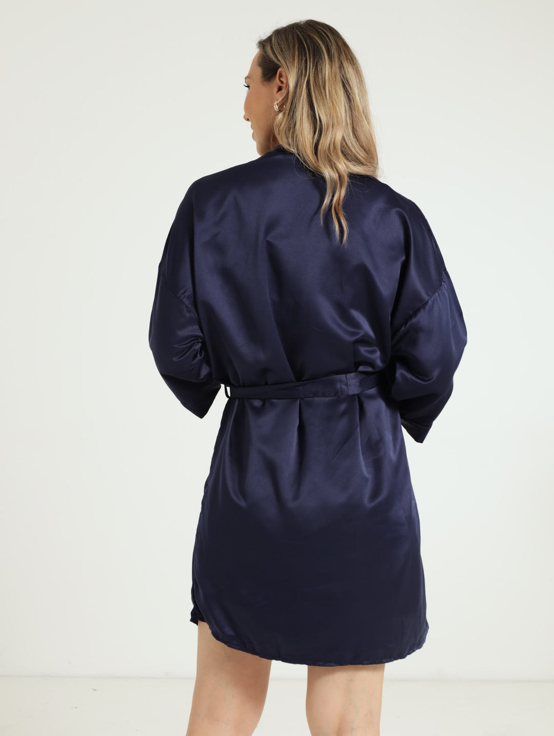 Satin Gown & Chemise - Navy