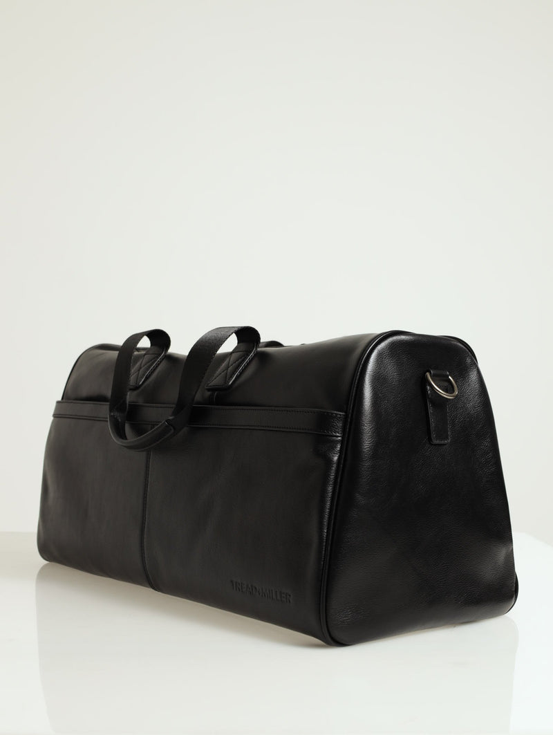 Faux Leather Duffel Bag - Black