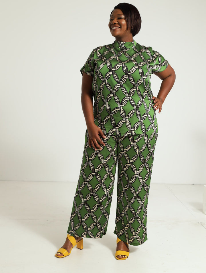 Satin Blouse - Green