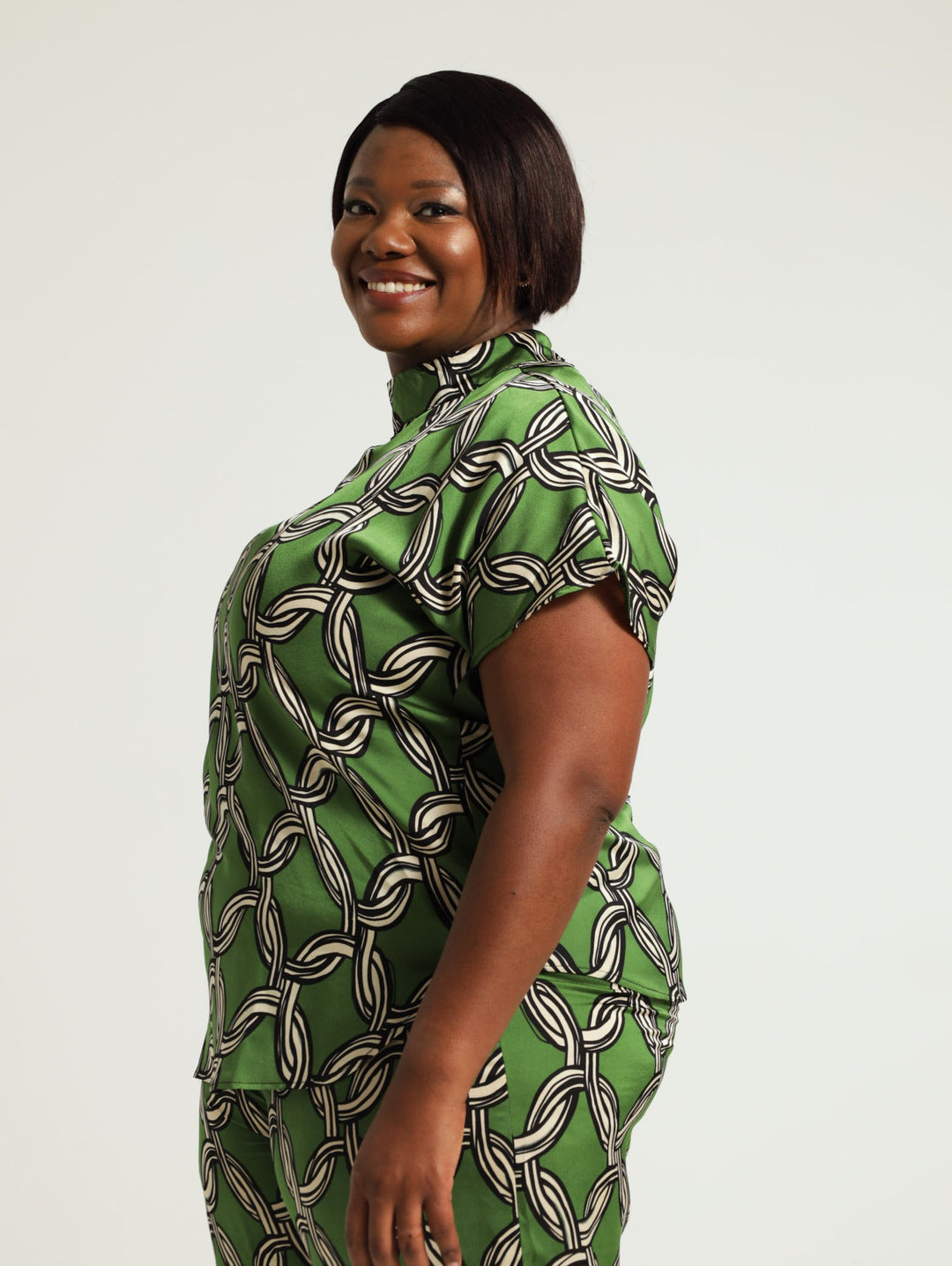 Satin Blouse - Green