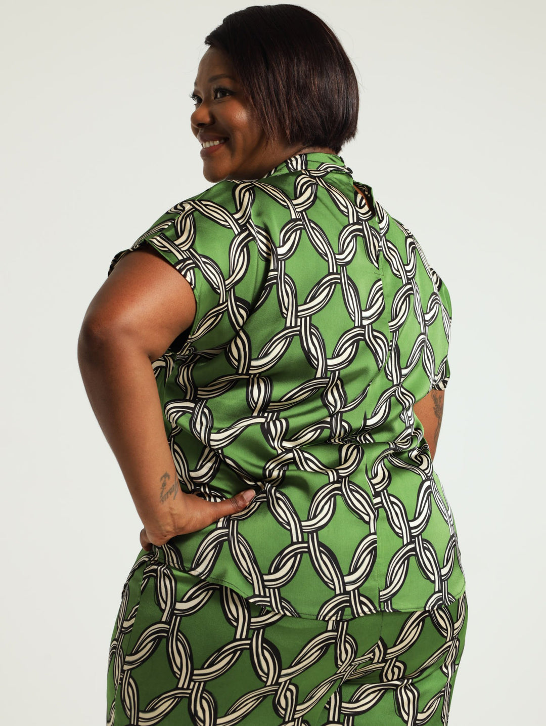 Satin Blouse - Green