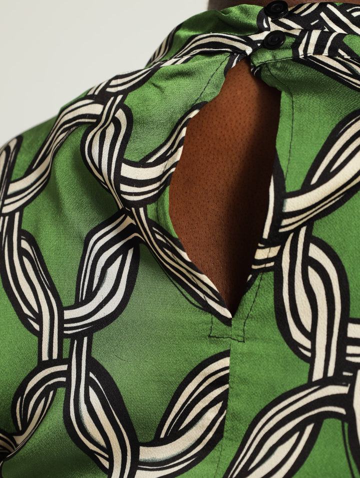 Satin Blouse - Green