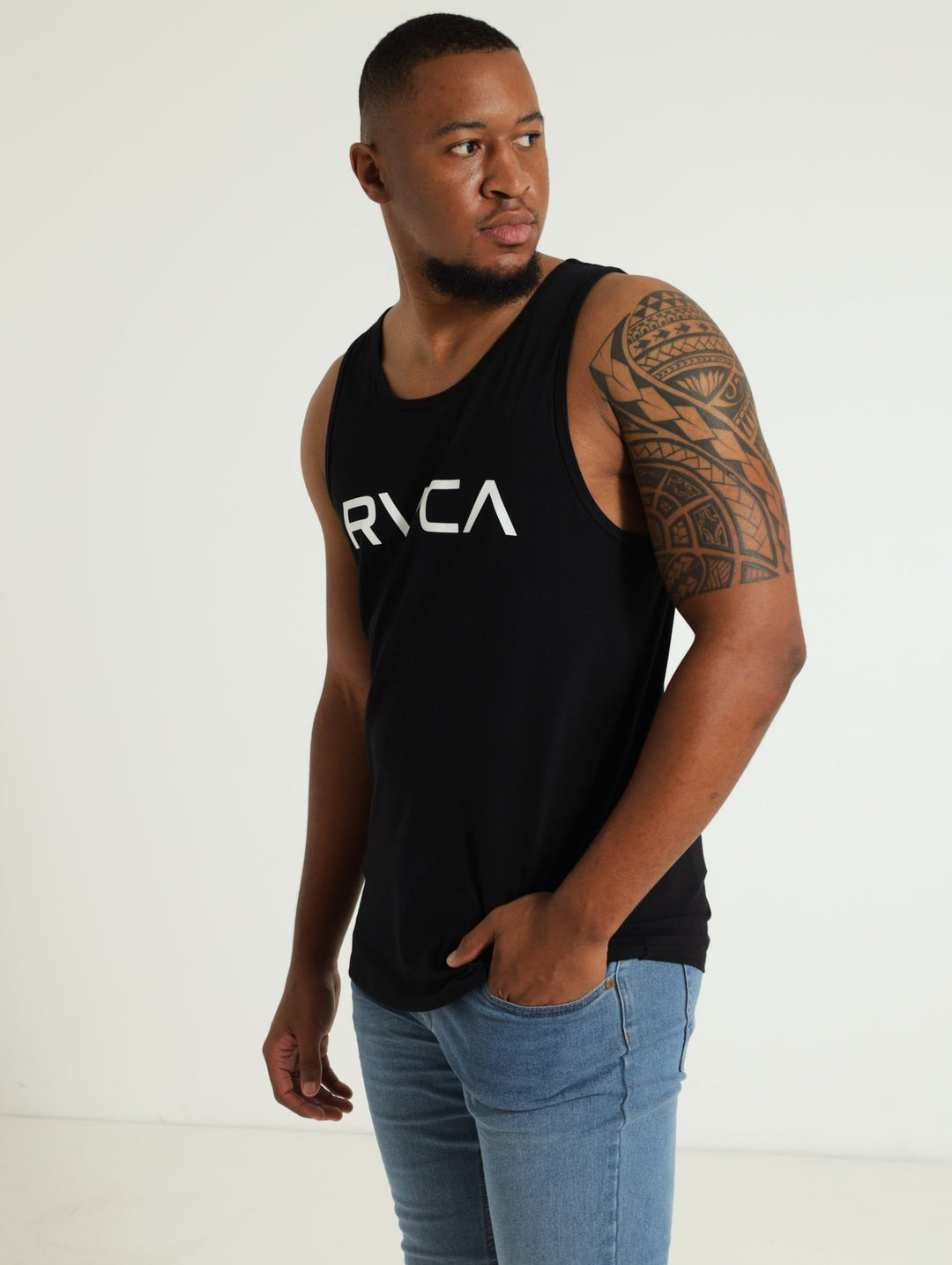 Big Chest Print Tank Top - Black