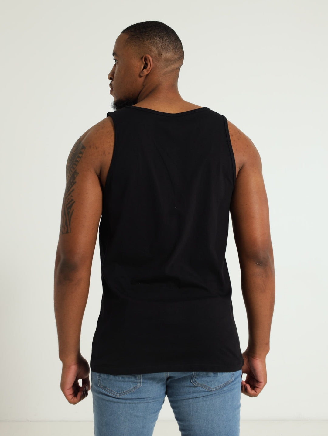 Big Chest Print Tank Top - Black