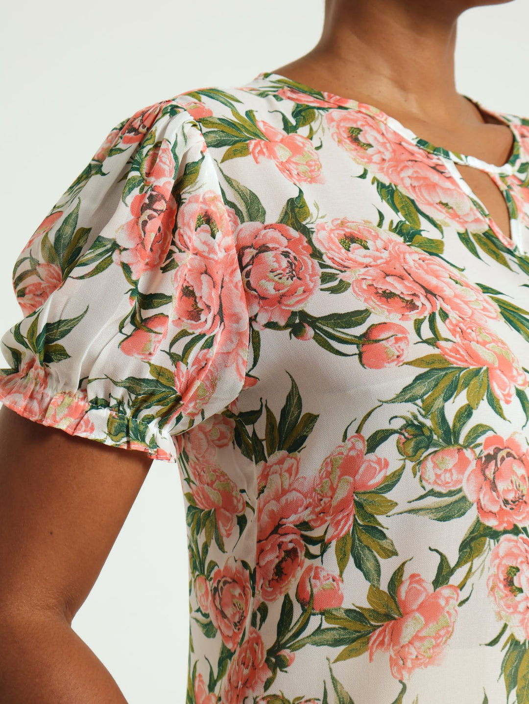 Keyhole Ballerina Sleeve Blouse