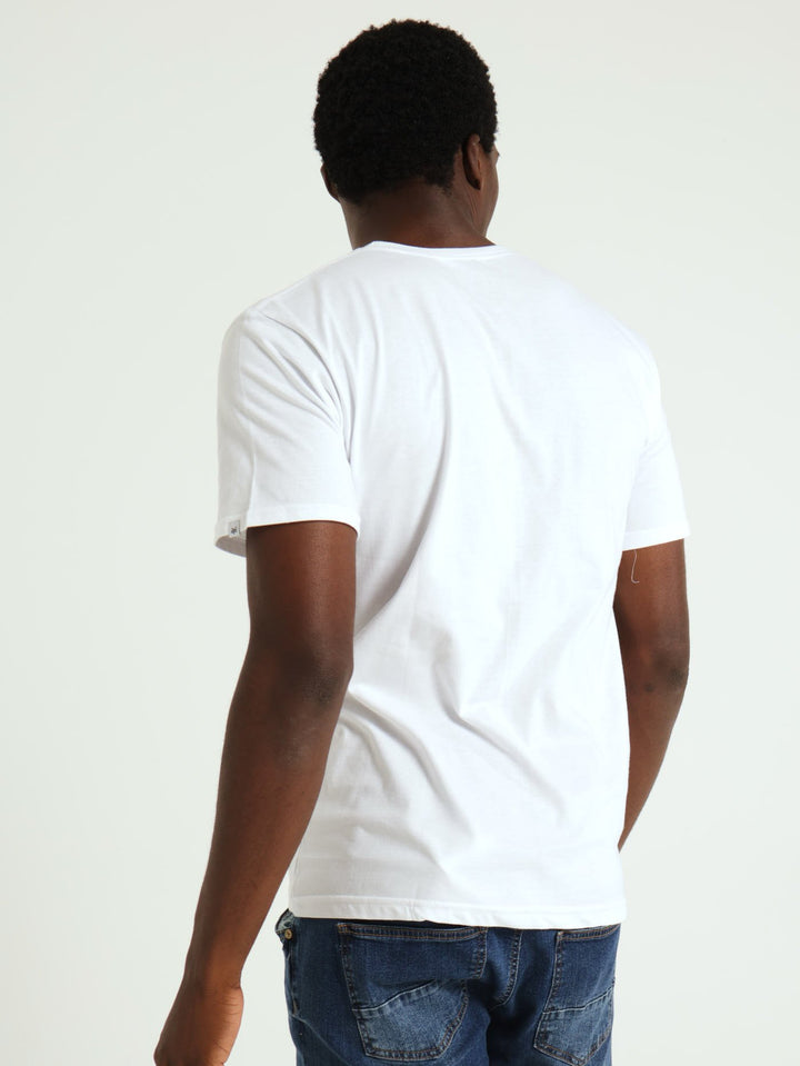 Chest Camo Print Tee - White