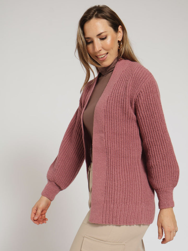 Open Chunky Cardigan - Rose