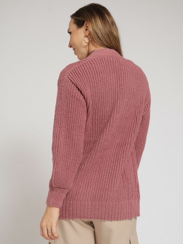 Open Chunky Cardigan - Rose