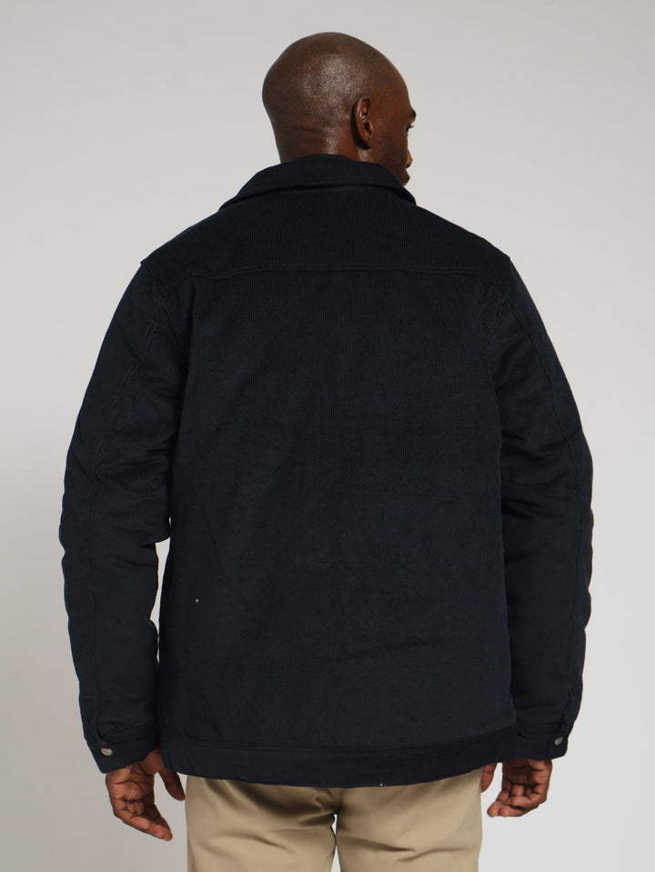 Corduroy Zip Through Jacket - Navy