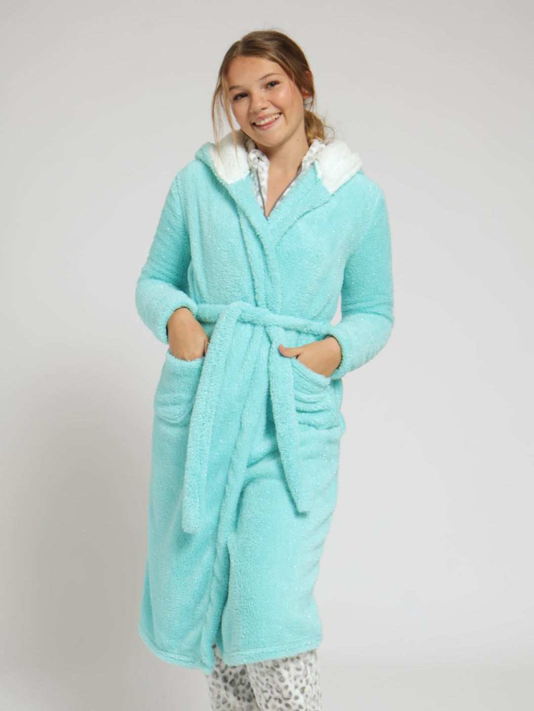 Girls Metalic Cat Gown - Blue