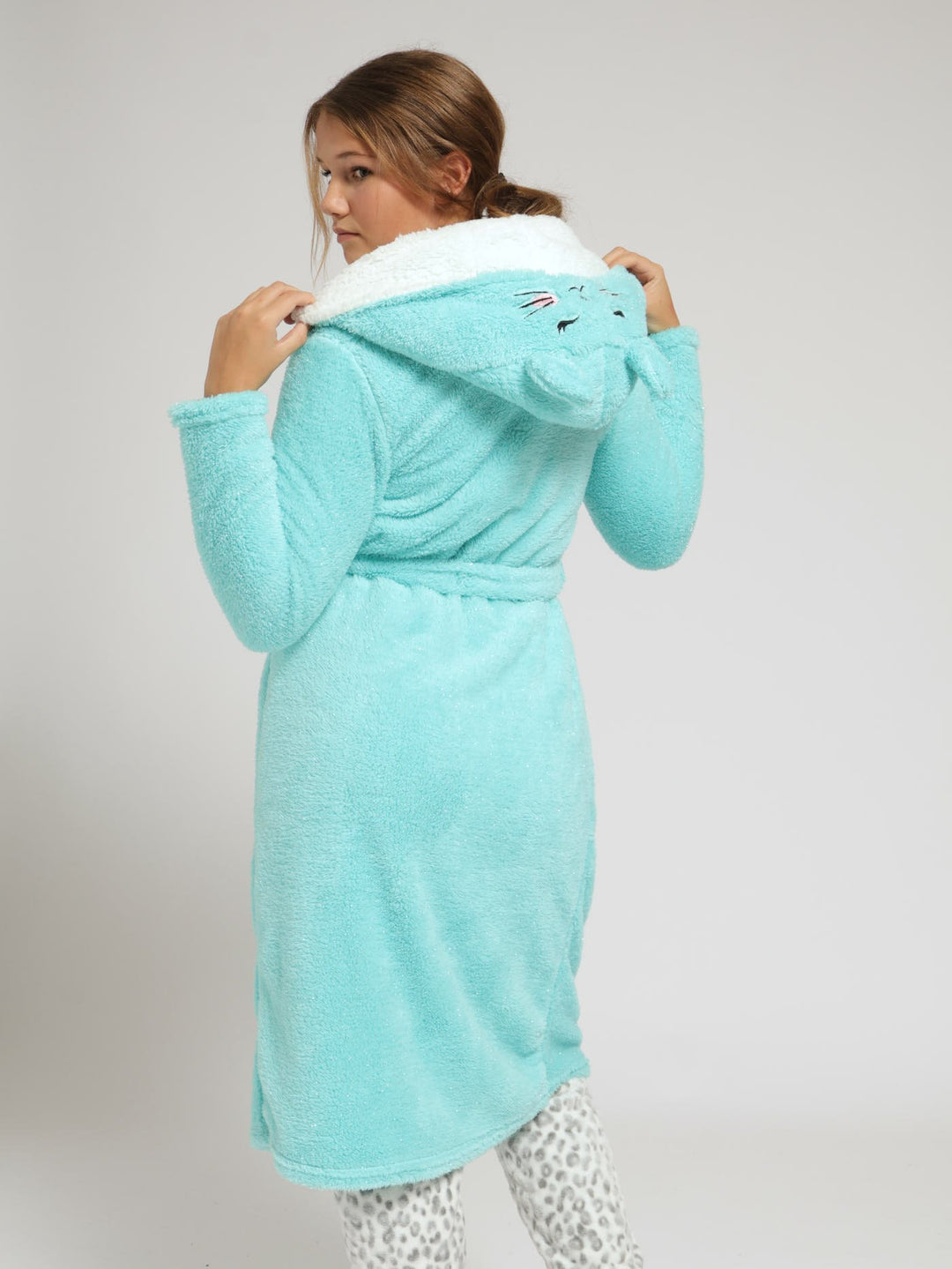 Girls Metalic Cat Gown - Blue