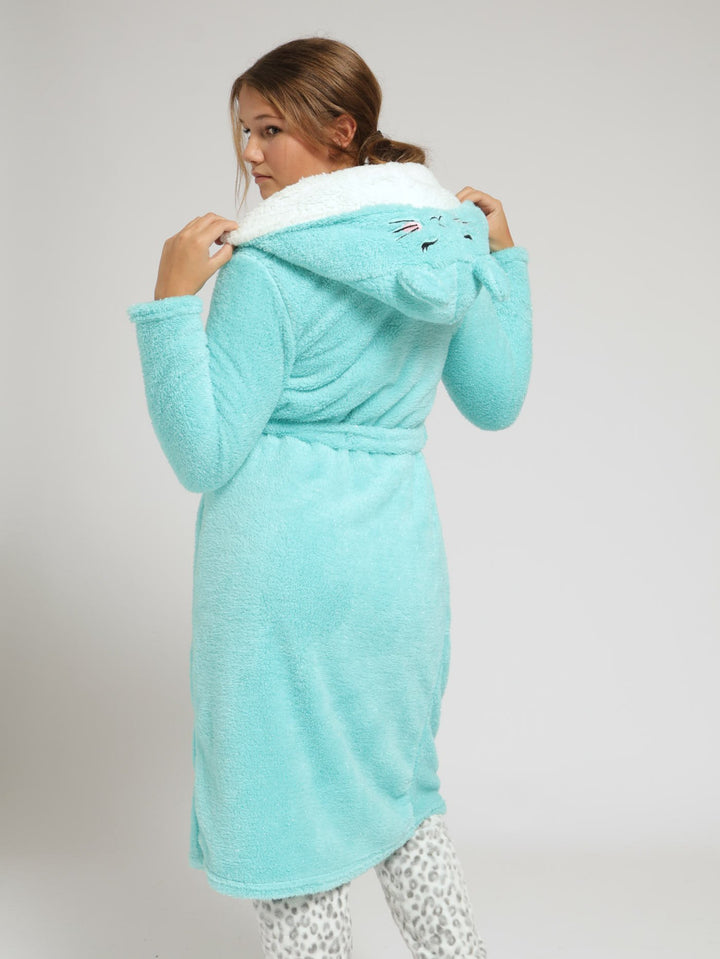 Girls Metalic Cat Gown - Blue