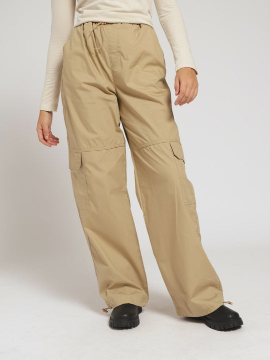 Girls Cargo Parachute Pants Stone Edgars