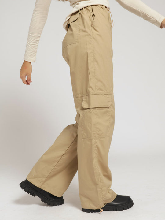 Girls Cargo Parachute Pants Stone Edgars