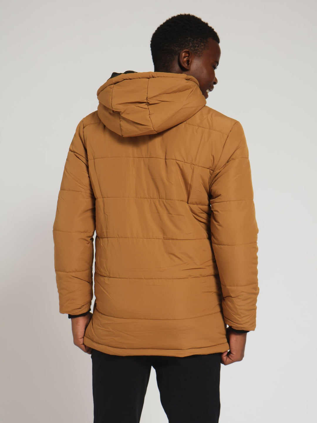 Boys Long Puffer Jacket - Mustard
