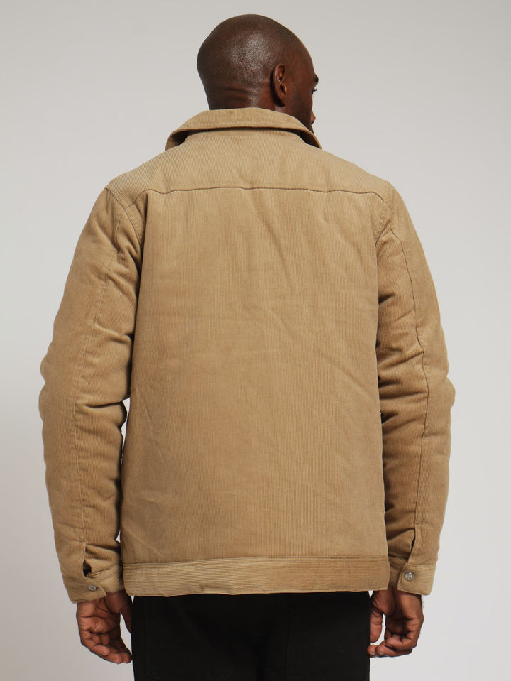 Corduroy Zip Through Jacket - Stone