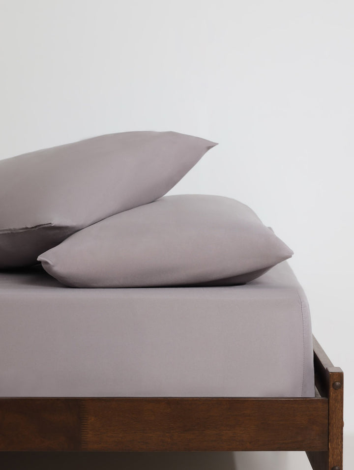 2 Pack 144TC Standard Pillow Case - Grey