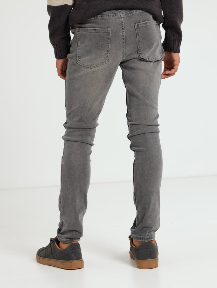 Boys Rip And Repair Fashion Denim Jean - Grey