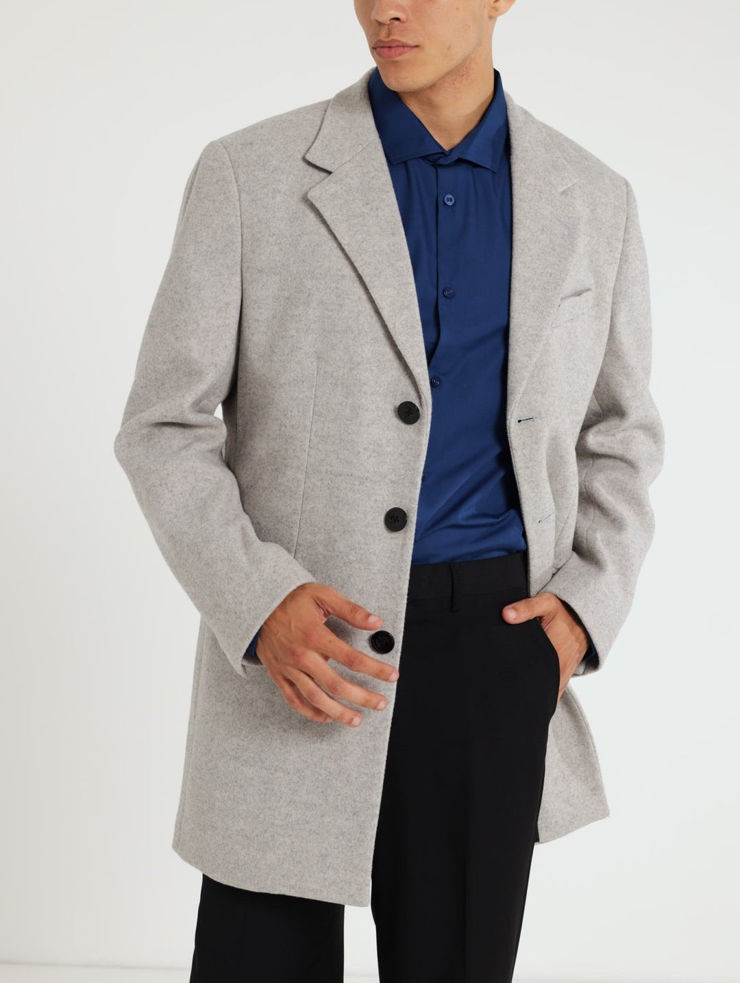 Melton Coat Grey Melange