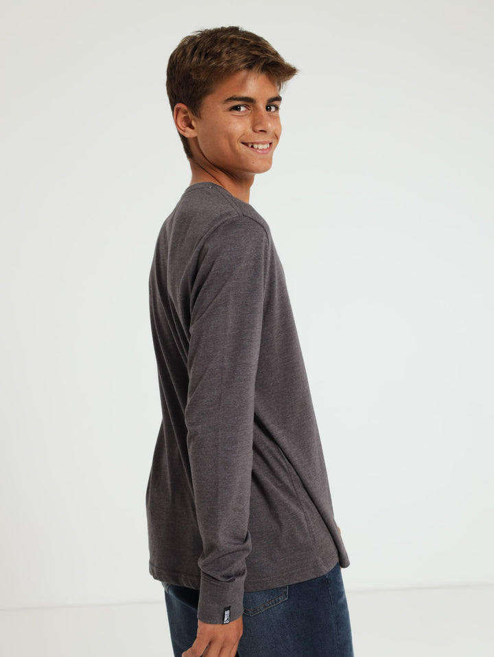 Boys Long Sleeve Tee - Charcoal