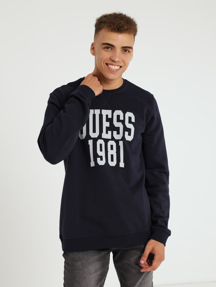 Brushed Fleece Sweat Top - Navy