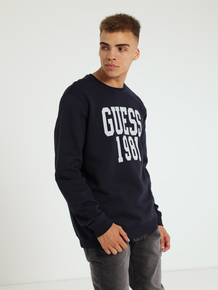 Brushed Fleece Sweat Top - Navy