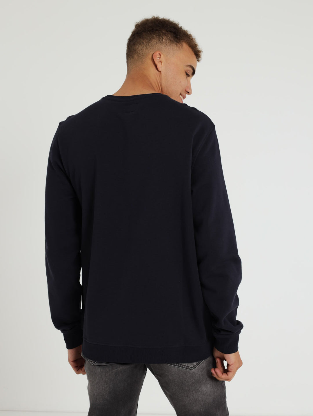 Brushed Fleece Sweat Top - Navy
