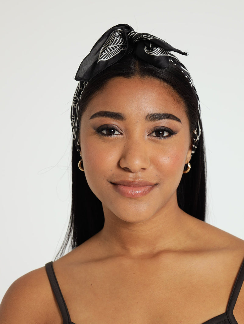 Satin Feel Scarf - Black