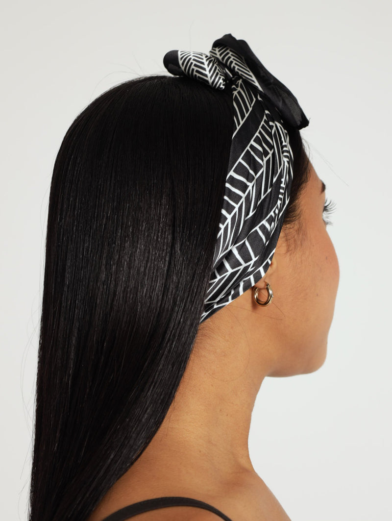 Satin Feel Scarf - Black