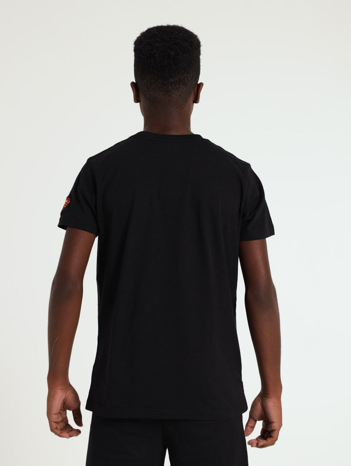 Boys Gold Shimmer Superman Tee - Black