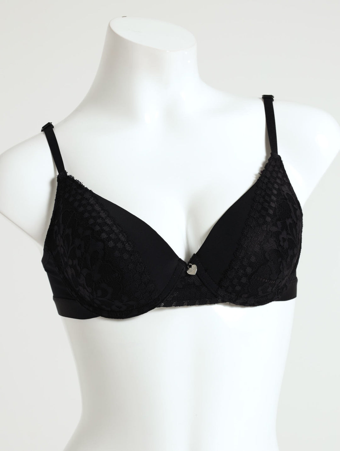 Padded Lace T-Shirt Bra - Black