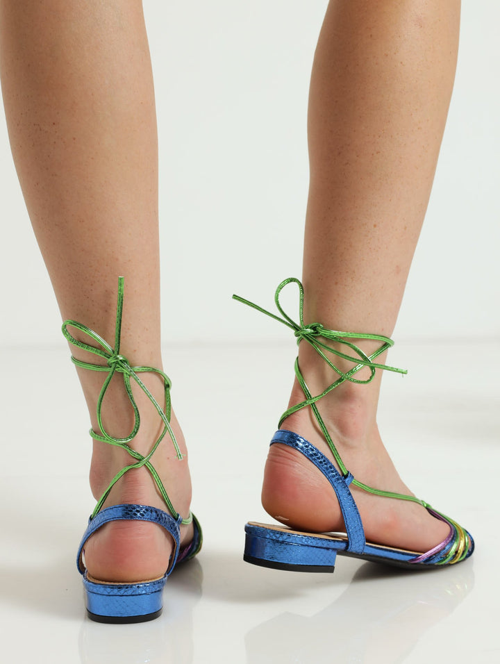 Pointy Strappy Lace Up Sandal
