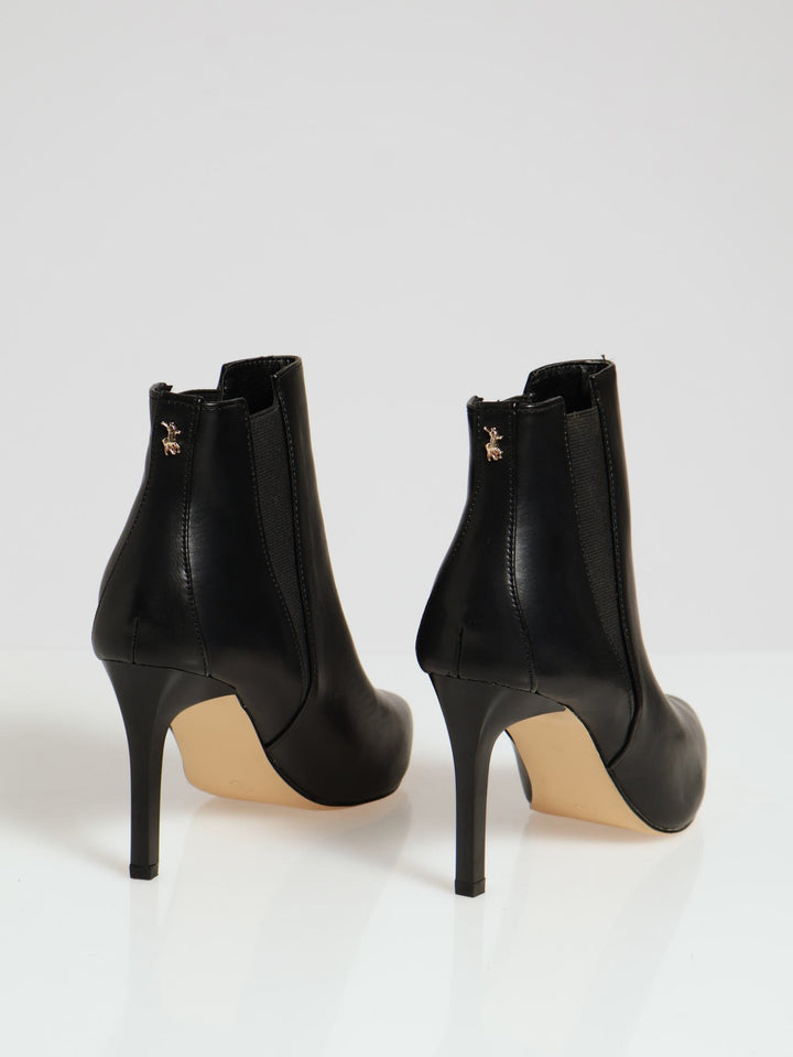 Pointed Stiletto Ankle Boot - Black