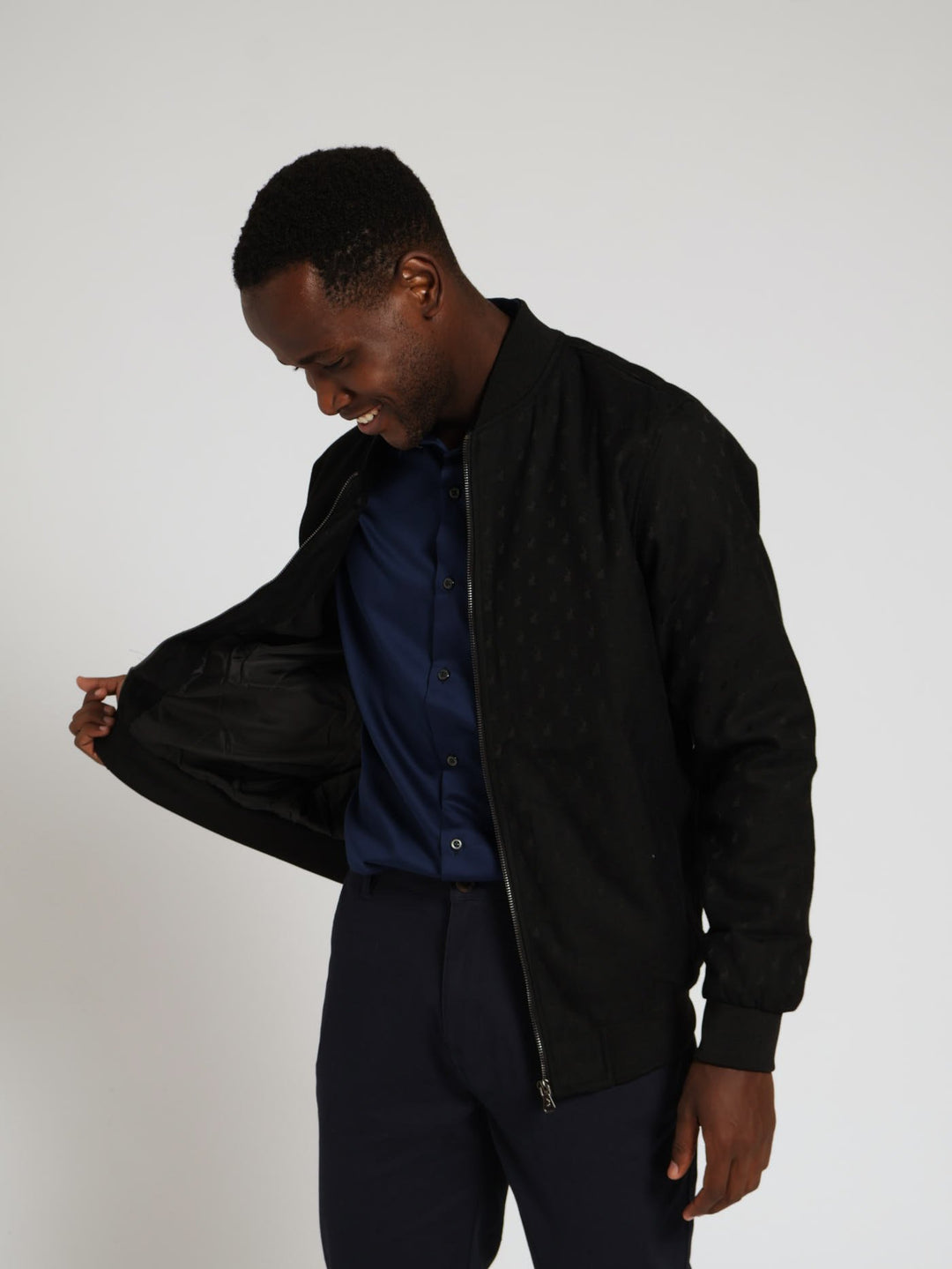 Monogram Bomber Jacket - Black